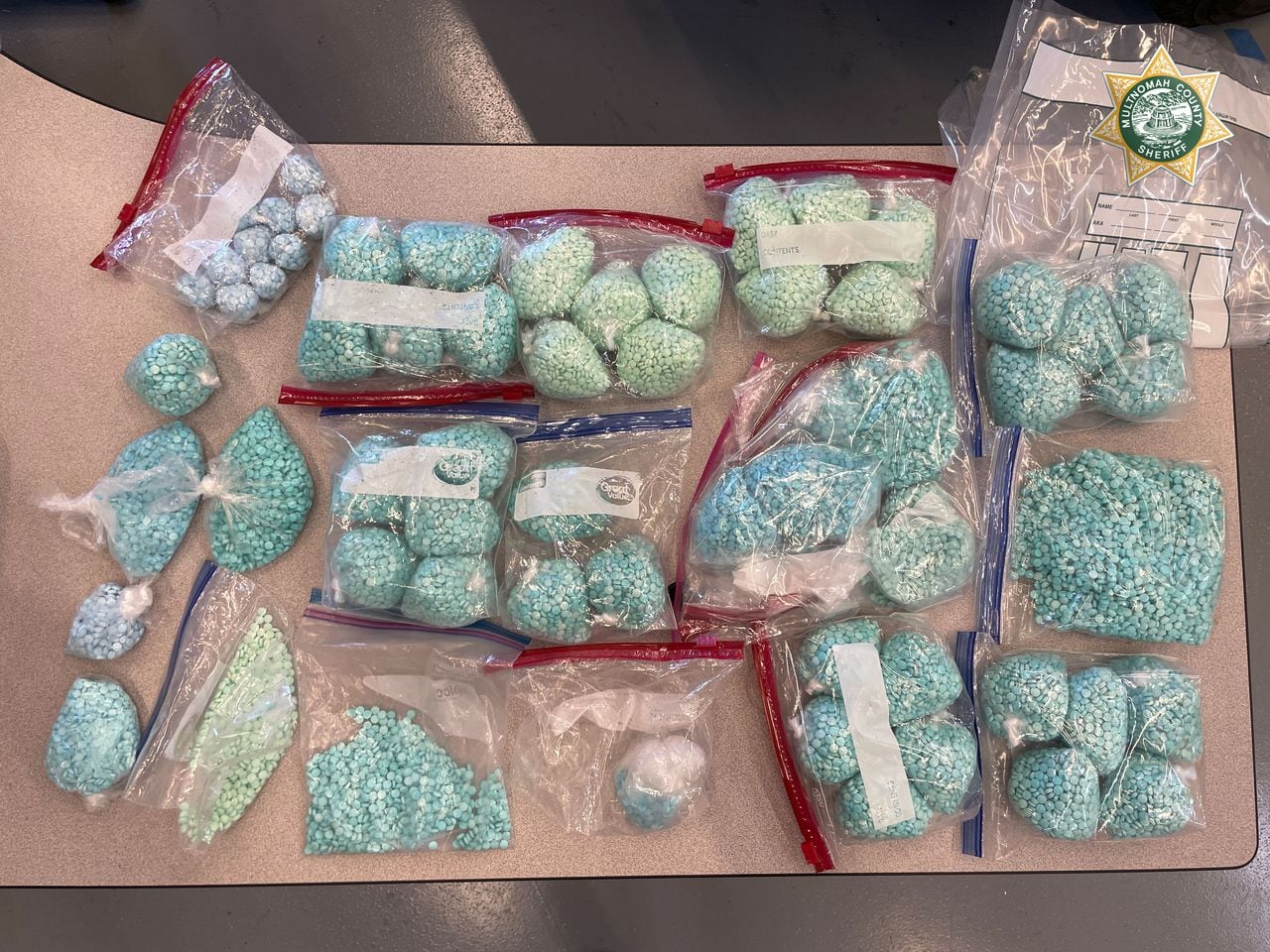 Multnomah County deputies make their biggest fentanyl bust, seizing 58,000 pills, 16 pounds of powder in Portland

