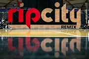 The Portland Trail Blazers introduce the branding for their new G League team Rip City Remix at Chiles Center in North Portland, Oregon on Monday, June 26, 2023.