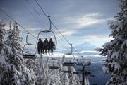 Skiers are pictured at Timberline Ski Area in an Oregonian/OregonLive file photo.